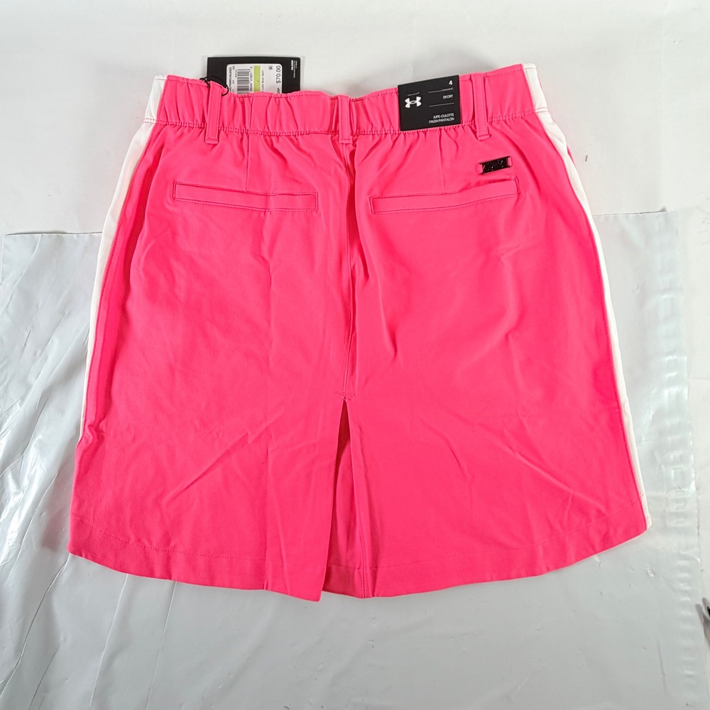 Under Armour Women's UA Links Woven Golf‎ Skort Pink Athletic Skirt Size 4 NWT